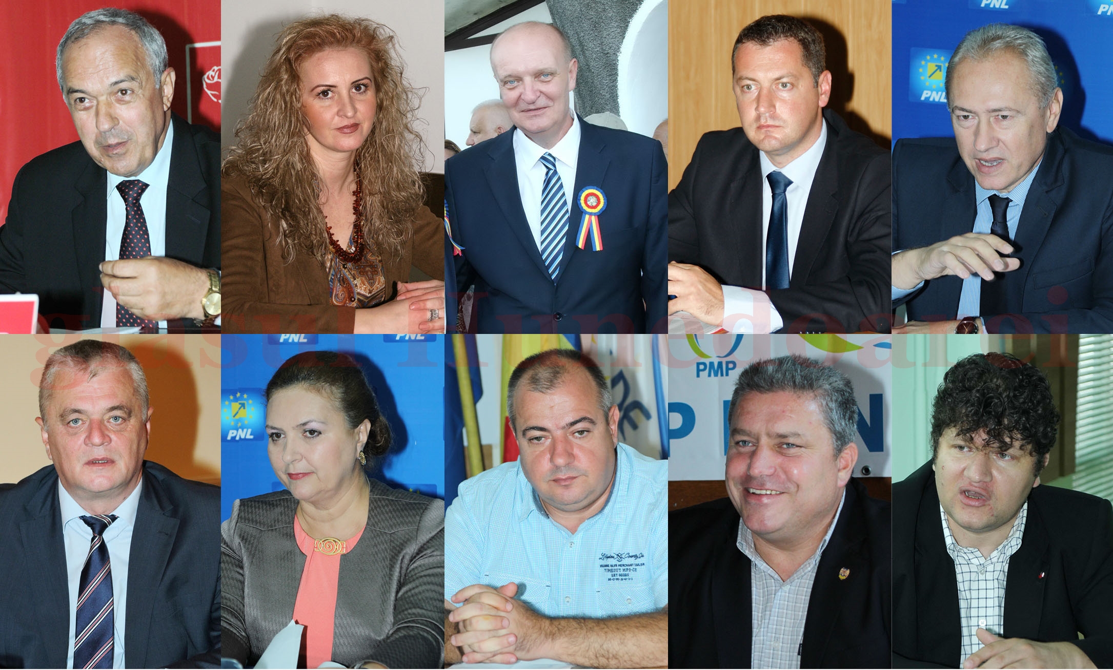De la stânga la dreapta / Rândul de sus: Laurențiu Nistor – PSD, Natalia Intotero – PSD, Ilie Toma – PSD, Cristian Resmeriță – PSD, Lucian Heiuș – PNL De la stânga la dreapta / Rândul de jos: Dorin Gligor – PNL, Carmen Hărău – PNL, Marius Surgent – ALDE, Haralambie Vochițoiu – PMP, Lorincz Szell - UDMR